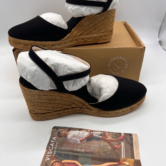 Viscata Peratallada Espadrille Canvas Wedges Spain Handmade 3 ½” Heel Women's 9 - Picture 9 of 16